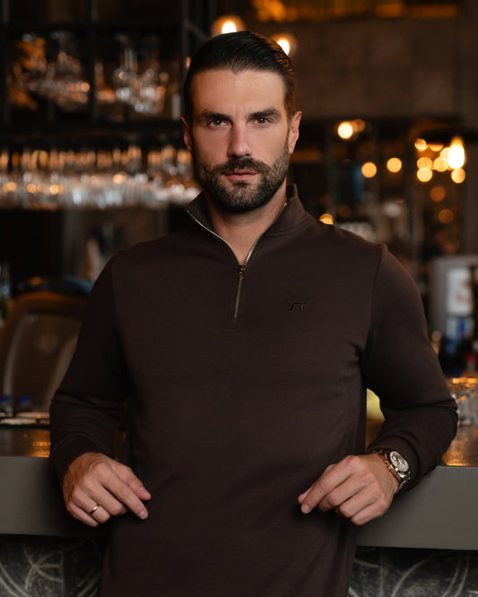 LAZARE™ RICHMOOD QUARTER-ZIP - TOBACCO