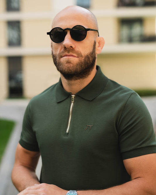 LAZARE™ RIVIERA ZIP POLO - TACTICAL GREEN
