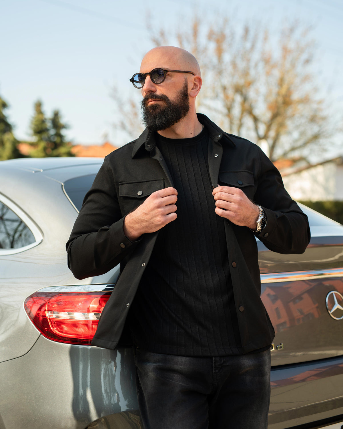 LAZARE™ SOFT CLASSIC OVERSHIRT - BLACK