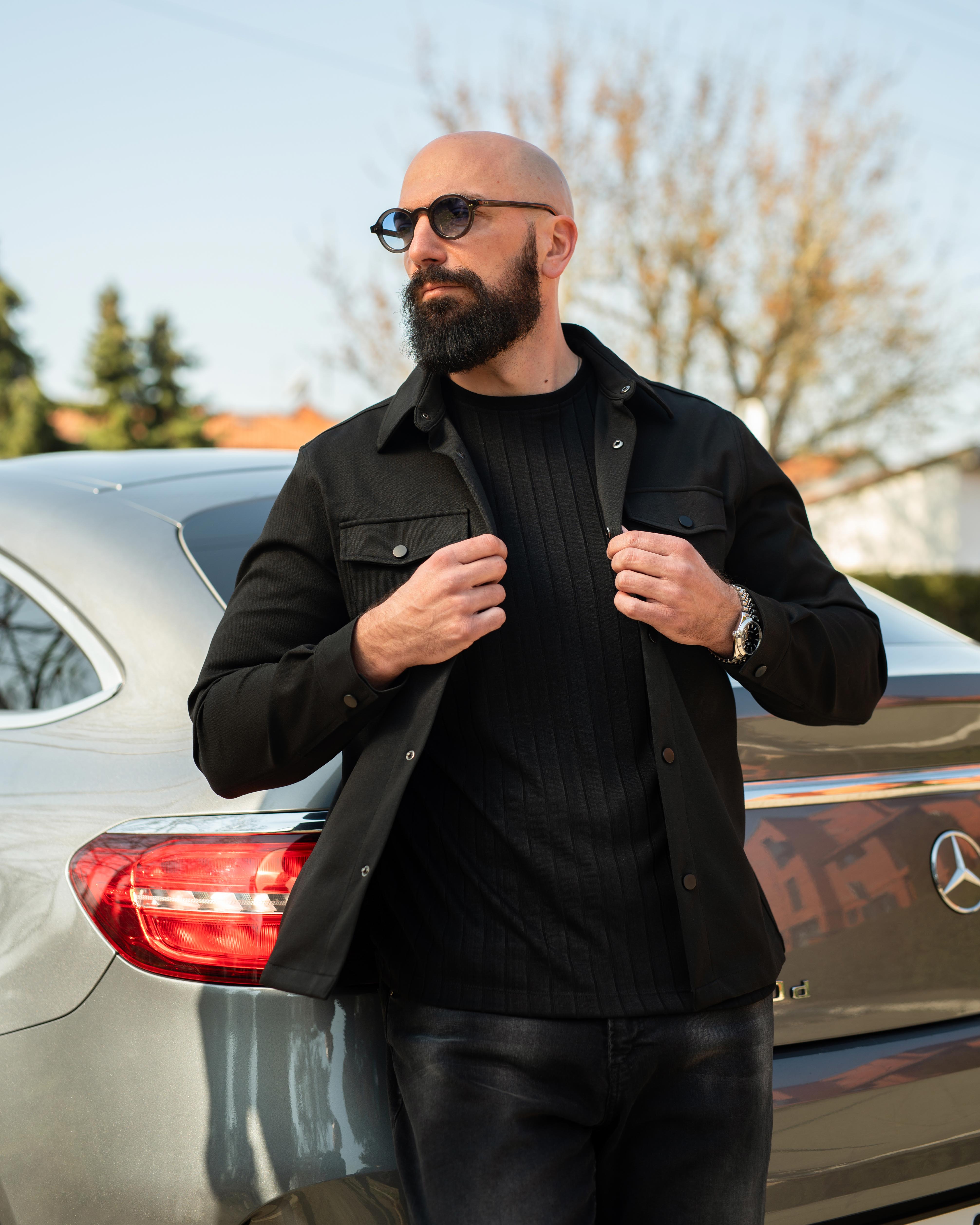 LAZARE™ SOFT CLASSIC OVERSHIRT - BLACK