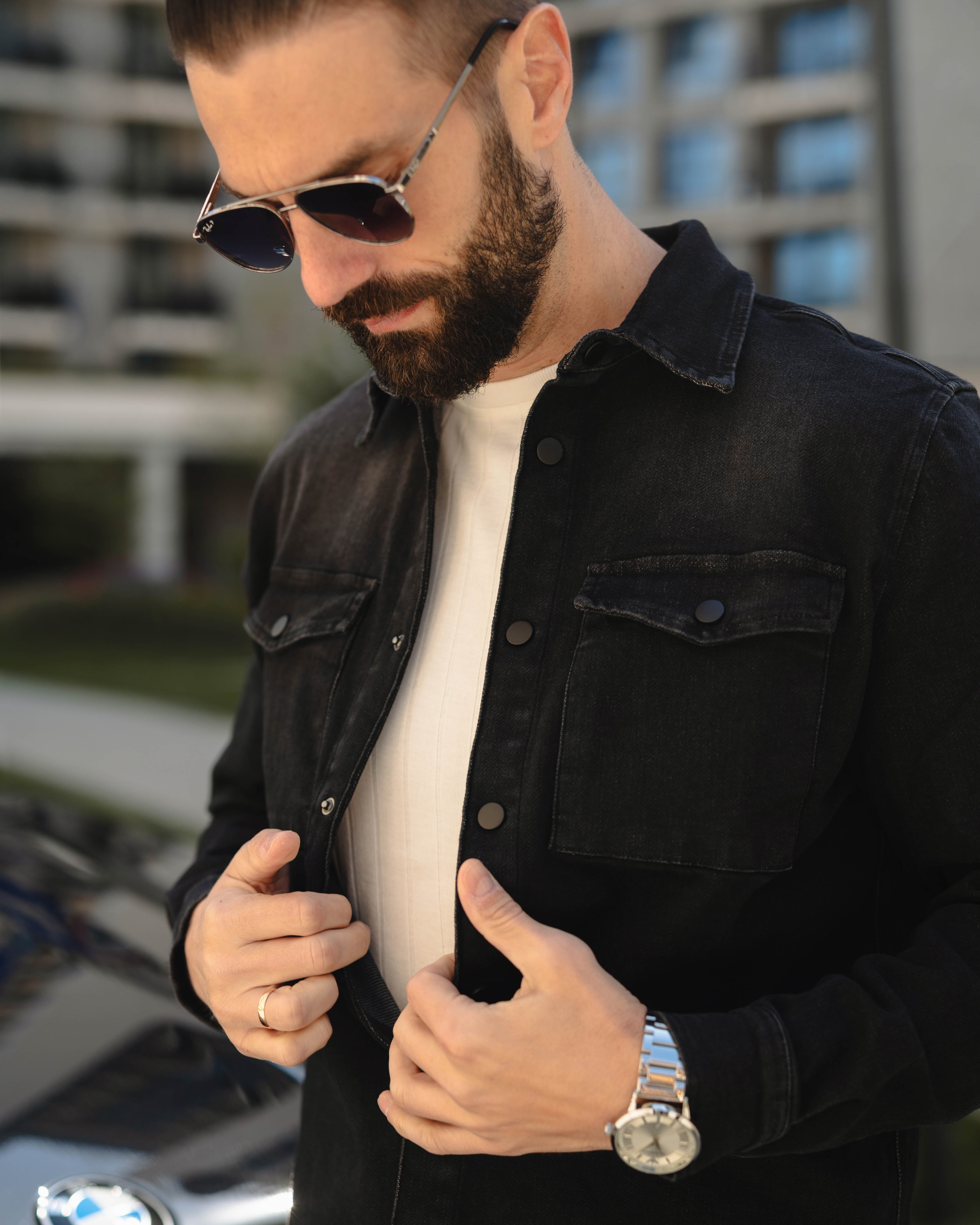 LAZARE™ TEXAS OVERSHIRT - MAT BLACK