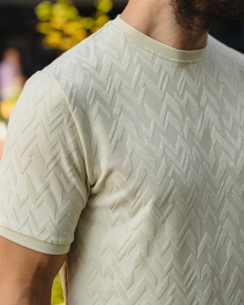 LAZARE™ ZIGZAG T-SHIRT - VANILLA