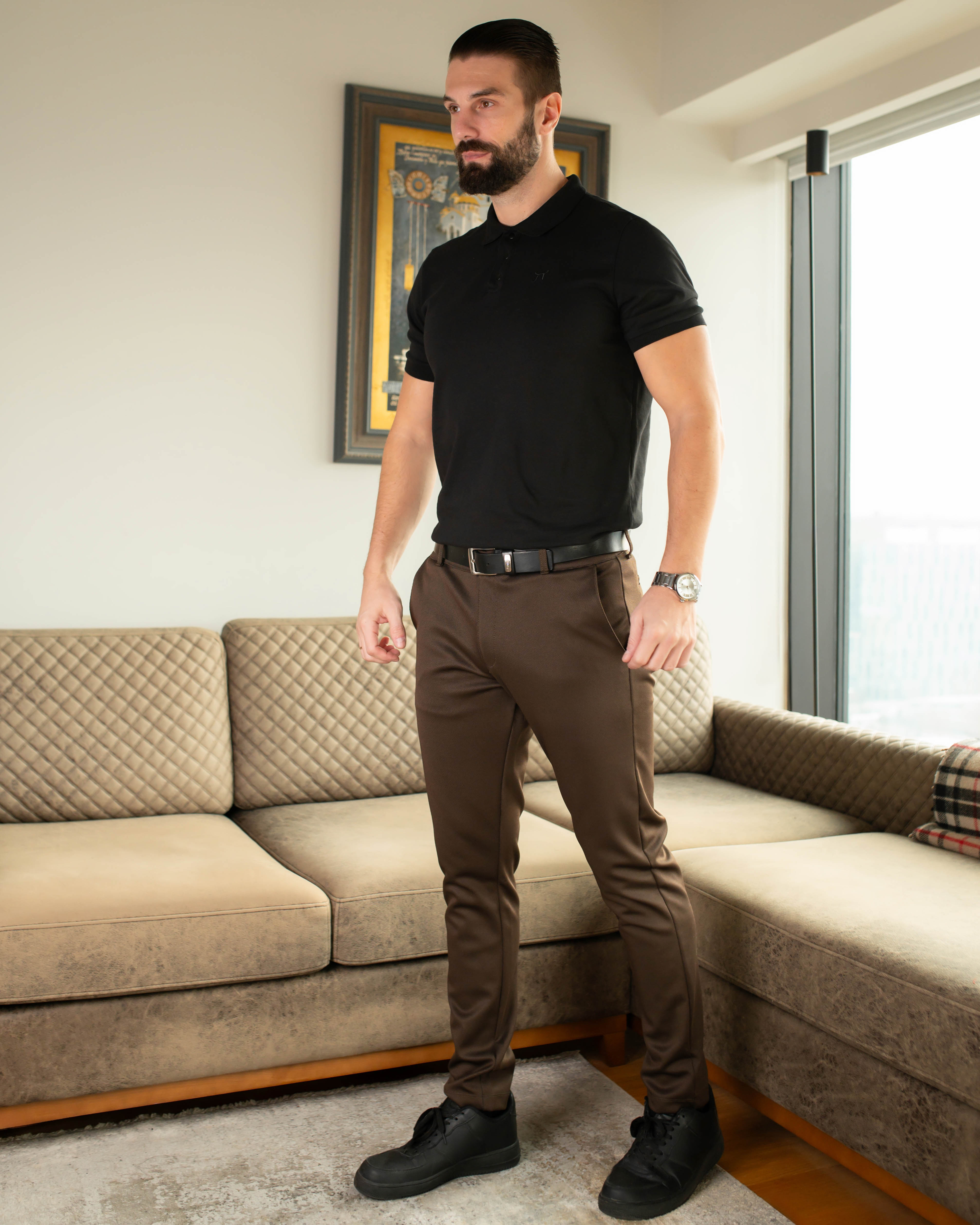 LAZARE™ EXECUTIVE FIT PANTS - URBAN BROWN