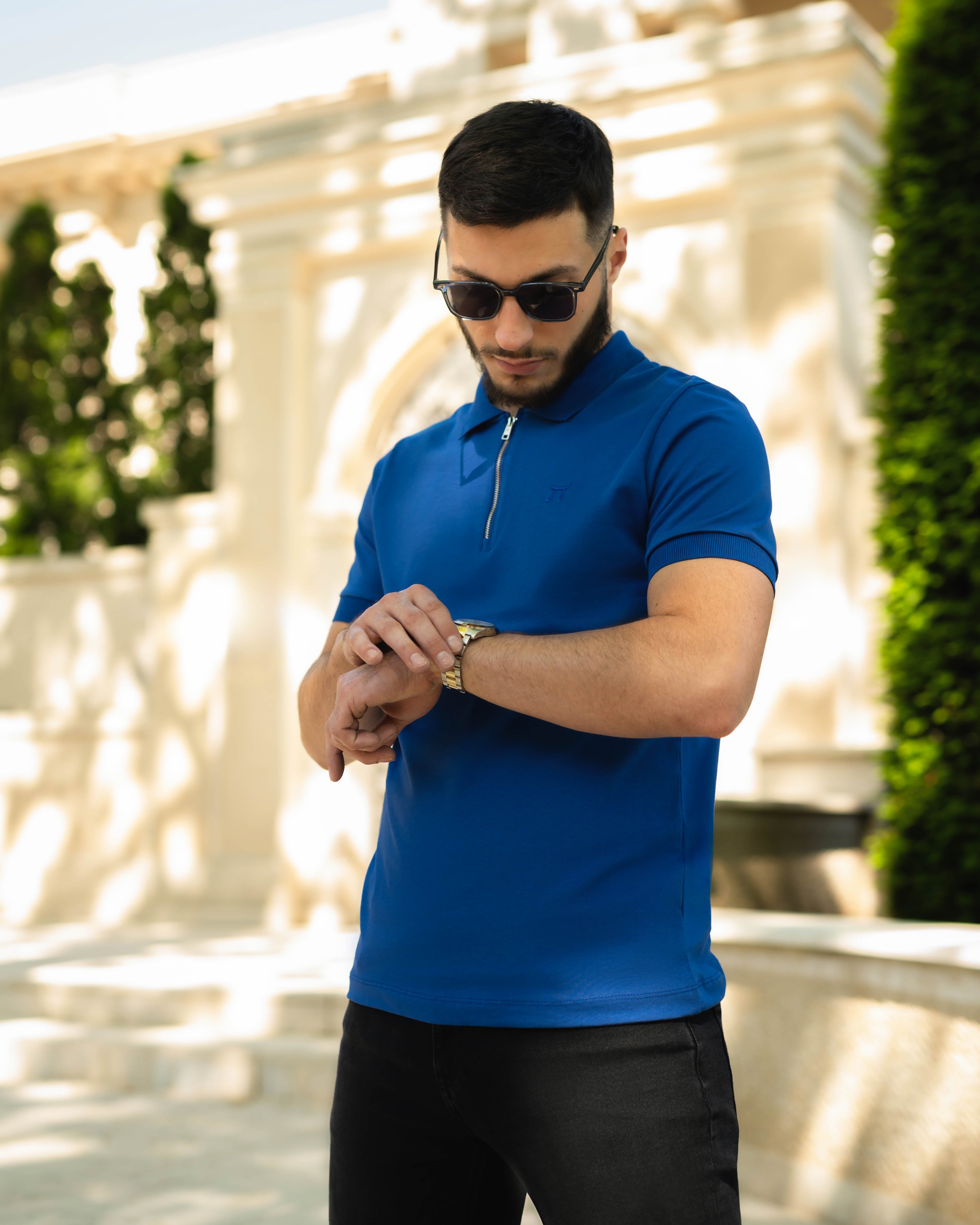 LAZARE™ RIVIERA ZIP POLO - MONACO BLUE