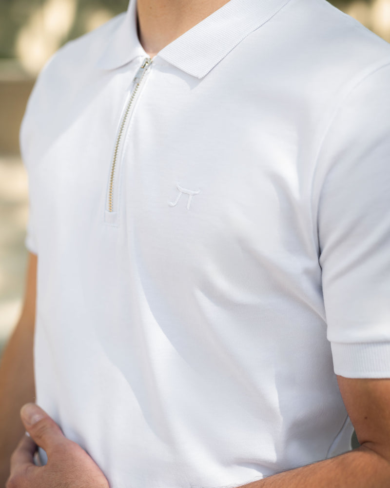 LAZARE™ RIVIERA ZIP POLO - WHITE